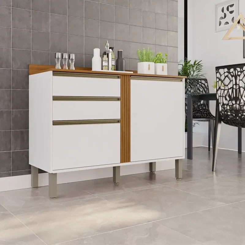 Ver imagem 1 de Balcão Cozinha Pérola Branco/Cinamomo 2 Portas 2 Gavetas Larg. 1.20m - Sallêto