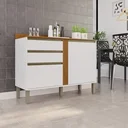Ver imagem 1 de Balcão Cozinha Pérola Branco/Cinamomo 2 Portas 2 Gavetas Larg. 1.20m - Sallêto