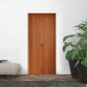 Ver imagem 1 de Kit Porta de Madeira Camarão 210x92cm Batente 14cm Rodam Abertura Esquerda