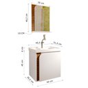 Ver imagem 3 de Gabinete Banheiro Lirio com 1 Porta Espelheira e Cuba Branco/ripa 3d