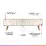 Rack Retrô para TV 65 Pol. com 3 Portas 160 x 59 Cm Pés Palito MDP Champanhe 0673 PRIME - 2