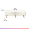 Rack Retrô para TV 65 Pol. com 3 Portas 160 x 59 Cm Pés Palito MDP Champanhe 0673 PRIME - 3