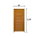 Ver imagem 3 de Kit Porta de Madeira BBB 210x82cm Batente 14cm Fechadura Rolete Rodam