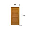 Ver imagem 3 de Kit Porta de Madeira Bbb 210x82cm Batente 14cm Fechadura Rolete Rodam Abertura Esquerda Marrom/Padrão Cedrinho