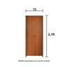 Kit Porta de Madeira Camarão 210x72cm Batente 11cm Rodam  - 3