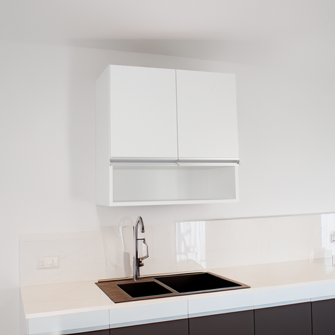 Armário Suspenso 02 Portas 60cm Mdf com Nicho Branco Moveara