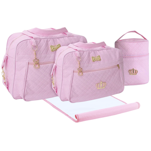 Kit Bolsas Maternidade Mave Baby Coroa Exclusive Rosa