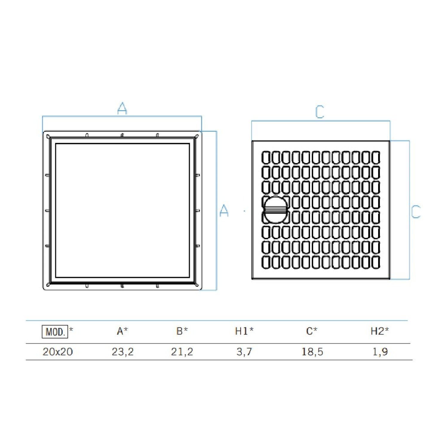 Tampa para Ralo com Aro PP 20x20 Odem - 4