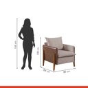 Ver imagem 3 de Poltrona Monalisa Pés em Madeira Maciça Detalhe Corino 