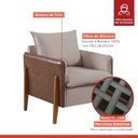 Ver imagem 4 de Poltrona Monalisa Pés em Madeira Maciça Detalhe Corino 