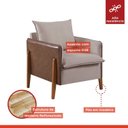 Ver imagem 6 de Poltrona Monalisa Pés em Madeira Maciça Detalhe Corino 