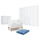 Ver imagem 1 de Quarto de Bebê Americano 6 Portas Com berço Americano Unique Branco Soft Eco Wood - Matic - Henn e C
