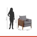 Ver imagem 3 de Poltrona Monalisa Pés em Madeira Maciça Detalhe Corino 