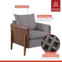 Ver imagem 4 de Poltrona Monalisa Pés em Madeira Maciça Detalhe Corino 