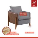 Ver imagem 6 de Poltrona Monalisa Pés em Madeira Maciça Detalhe Corino 