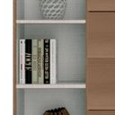 Ver imagem 4 de Cômoda Sapateira para Quarto 1 Porta 4 Gavetas Lisa Carvalho Oak