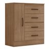 Cômoda Sapateira para Quarto 1 Porta 4 Gavetas Lisa Carvalho Oak - 1