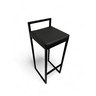 Banqueta Alta Industrial  Cozinha Bar Balcão Bistrô Quadro Estofado Preto Metalon Preto. - 1