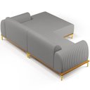 Ver imagem 7 de Sofá 4 Lugares com Chaise Direito Sala Estar Molino 255cm D02 Linho Cinza Escuro C-416 - Lyam