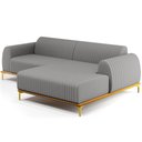 Ver imagem 1 de Sofá 4 Lugares com Chaise Direito Sala Estar Molino 255cm D02 Linho Cinza Escuro C-416 - Lyam