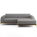 Ver imagem 3 de Sofá 4 Lugares com Chaise Direito Sala Estar Molino 255cm D02 Linho Cinza Escuro C-416 - Lyam