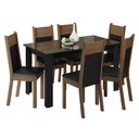 Ver imagem 2 de Conjunto Sala de Jantar Mesa Tampo de Vidro 6 Cadeiras Preto/rustic Zoe Madesa