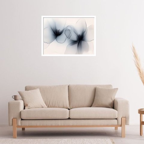 Quadro Decorativo Flores Delicadas - 50x70cm:moldura Preta