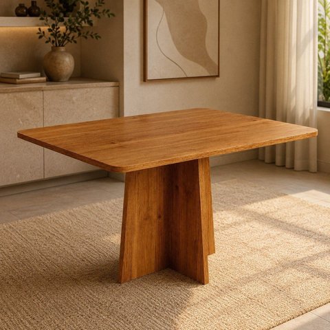 Mesa de Jantar Retangular 4 Lugares Aires em MDF Mel