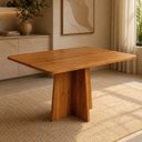 Ver imagem 1 de Mesa de Jantar Retangular 4 Lugares Aires em MDF Mel