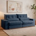 Ver imagem 1 de Sofá Retrátil Reclinável 230 cm Malta Linho Indigo Yescasa