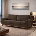 Ver imagem 1 de Sofá Cama Living Reclinável 223cm Pés em Madeira Maciça Lyon