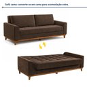 Ver imagem 4 de Sofá Cama Living Reclinável 223cm Pés em Madeira Maciça Lyon