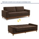 Ver imagem 4 de Sofá Cama Living Reclinável 223cm Pés em Madeira Maciça Lyon