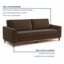 Ver imagem 5 de Sofá Cama Living Reclinável 223cm Pés em Madeira Maciça Lyon