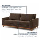 Ver imagem 6 de Sofá Cama Living Reclinável 223cm Pés em Madeira Maciça Lyon