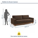 Ver imagem 3 de Sofá Cama Living Reclinável 223cm Pés em Madeira Maciça Lyon