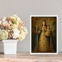 Ver imagem 1 de Quadro Vintage Nossa Senhora da Penha 33x24cm - com Vidro:moldura Branca