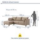 Ver imagem 3 de Sofá de Canto 5 Lugares com Almofadas 268cm Sevilha