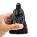 Ver imagem 5 de Escultura Exu Sentado sem Rosto 12 Cm Preto em Resina