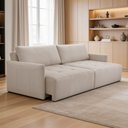 Ver imagem 1 de Sofá Retrátil Reclinável para Sala 4 Lugares 262cm Merano L06 Linho Cru - Lyam Decor