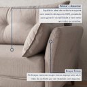 Ver imagem 5 de Sofá 3 Lugares Living 190cm com 2 Almofadas e Pés em Madeira Maciça Verona Espresso Móveis