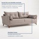 Ver imagem 4 de Sofá 3 Lugares Living 190cm com 2 Almofadas e Pés em Madeira Maciça Verona Espresso Móveis