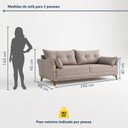 Ver imagem 6 de Sofá 3 Lugares Living 190cm com 2 Almofadas e Pés em Madeira Maciça Verona Espresso Móveis