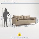 Ver imagem 6 de Sofá 3 Lugares Living 190cm com 2 Almofadas e Pés em Madeira Maciça Verona Espresso Móveis