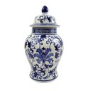Ver imagem 1 de Pote Potiche Azul E Branco 29x16cm Porcelana Decoração