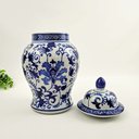Ver imagem 4 de Pote Potiche Azul E Branco 29x16cm Porcelana Decoração