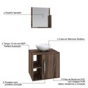 Ver imagem 4 de Conjunto Balcão C-cuba R30 e Espelheira Soft 500 Carvalho Dark C-preto Ônix Nogal