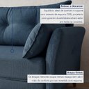 Ver imagem 5 de Sofá 3 Lugares Living 190cm com 2 Almofadas e Pés em Madeira Maciça Verona Espresso Móveis