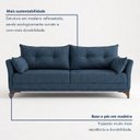 Ver imagem 3 de Sofá 3 Lugares Living 190cm com 2 Almofadas e Pés em Madeira Maciça Verona Espresso Móveis