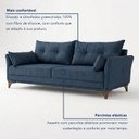 Ver imagem 2 de Sofá 3 Lugares Living 190cm com 2 Almofadas e Pés em Madeira Maciça Verona Espresso Móveis